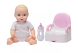Set para bebé Perfectly Cute Feed & Wet de 14" - Rubia con ojos azules, Caja dañada, manchas mínimas, 10, 99999900244563