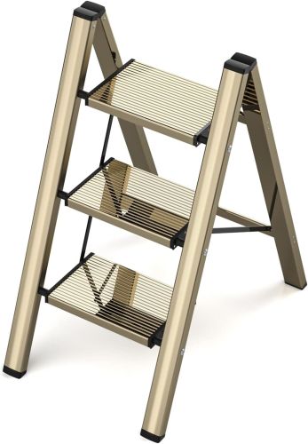 Escalera de 3 escalones, taburete plegable de aluminio; Caja Dañada; 99999900287046; 10