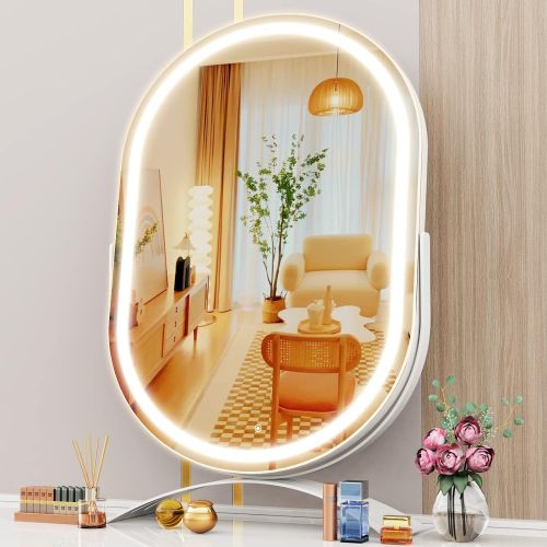 Espejo de tocador ovalado con Luz led, 3 modos de color; Sin Empaque; 99999900287061; 15