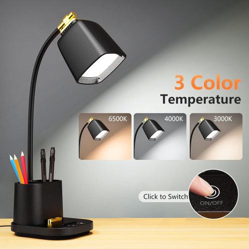 Lámpara de escritorio LED con puerto de carga USB, control táctil, 3 modos de color; Caja Dañada; 99999900287524; 2.2