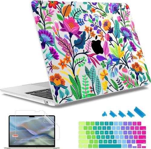 Carcaza Dura Para MacBook Air 13 Pulgadas May Chen Flores y Hojas, Sin Caja Solo Empaque, 99999900155574, 8.1