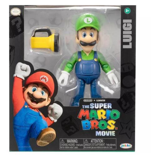 Super Mario Bros. Movie Figura de Luigi con accesorio de linterna; Caja Dañada; 99999900290845; 14