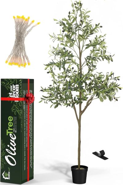 Árbol de olivo artificial de 6 pies para decoración del hogar en
