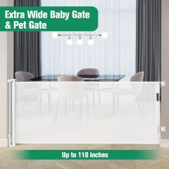 Puerta Retráctil de bebé extra ancha de 110 pulgadas, para interiores y exteriores; Caja Dañada; 99999900272193; 10