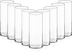 CYS EXCEL 9 piezas cilíndricas de vidrio transparentes jarrones de flores, Caja dañada, 10, 99999900247072