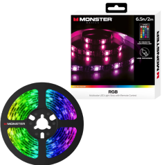Tira de Luces Led RGB  Monster Basics 6.5 ft, Caja Dañada, 99999900292122, 1.3
